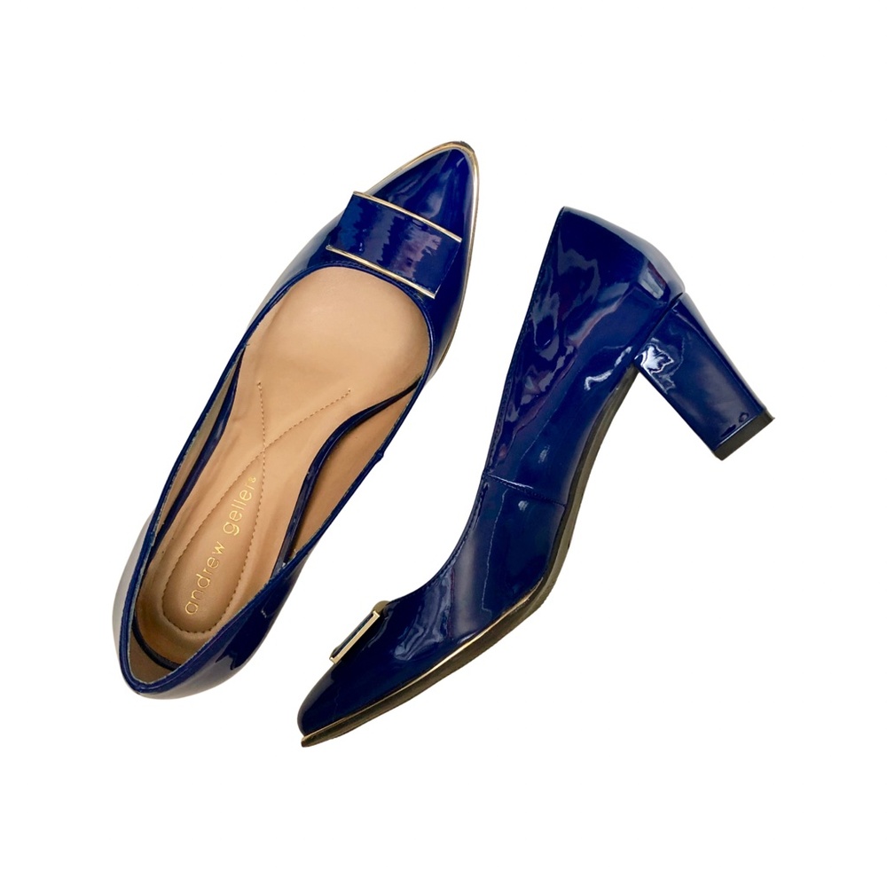 Blue Patent Leather Pointed Pump